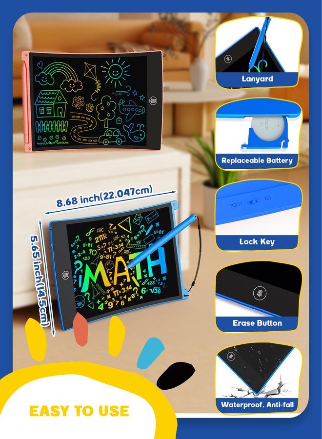 bravokids 2 Pack LCD Writing Tablet with Stylus, 8.5 inch Colorful Doodle Board Drawing Pad for Kids, Travel Games Activity Learning Toys, Birthday Gift for Age 3 4 5 6 7 8 Year Old Boys Girls - Image 3